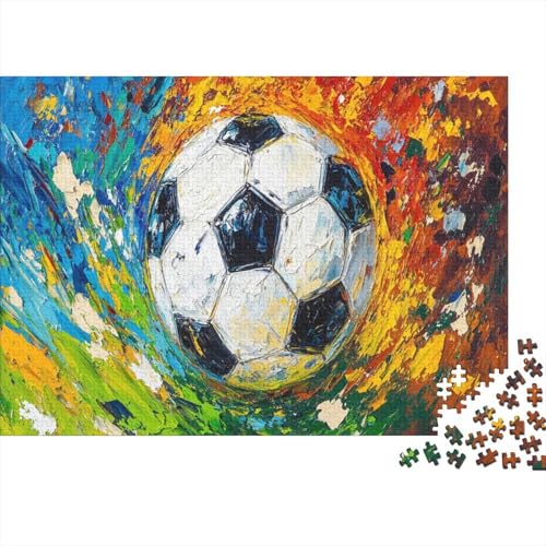 Fußball Puzzleteile 1000-Stücke Challenge Spielzeug Ölgemälde Das Unmögliche Puzzle Geeignet Für Die Ganze Familie Puzzle Für Erwachsene Geschenk 1000pcs (75x50cm) von TQMDEHVUP