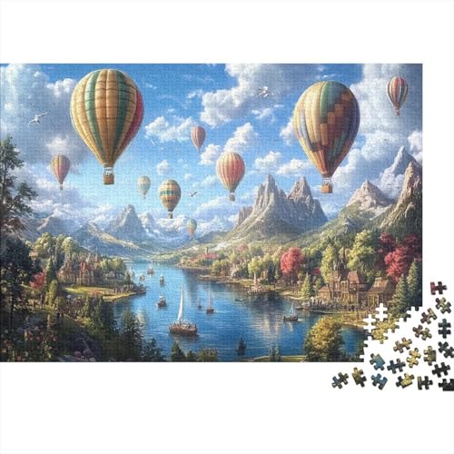 Heißluftballon Puzzleteile 1000-Stücke Bildungsspiele Hochgebirge Seen und Wälder Das Unmögliche Puzzle Geeignet Für Die Ganze Familie Geschicklichkeitsspiel Geschenk 1000pcs (75x50cm) von TQMDEHVUP