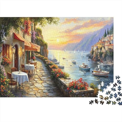 ItAußerirdischeische Häfen Puzzleteile 1000-Stücke Spiele Für Erwachsene Harbor Ölgemälde Für Puzzles Und Kinder Ab 14 Jahren Puzzle Für Erwachsene Geschenk 1000pcs (75x50cm) von TQMDEHVUP