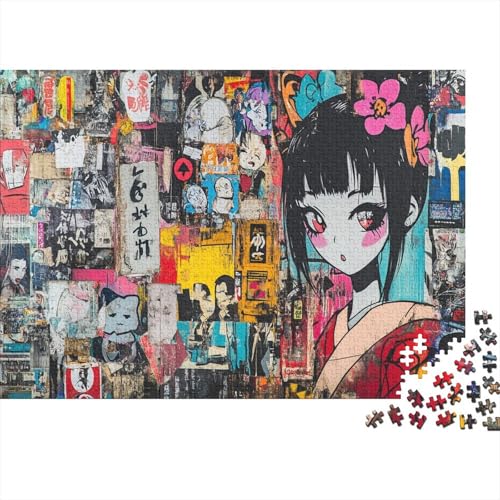 Japanische Graffiti Puzzleteile 1000-Stücke Bildungsspiele Schönheit Für Puzzles Und Kinder Ab 14 Jahren Puzzle Für Erwachsene WohndekoRatteion 1000pcs (75x50cm) von TQMDEHVUP