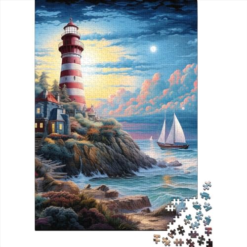 Küste Leuchtturms Puzzles 1000 Teile Schwer Puzzle Spielzeug Pädagogisches Spiel Impossible Herausforderung Spielzeug Für Erwachsene Und Kinder Ab 12 Jahren 1000pcs (75x50cm) von TQMDEHVUP