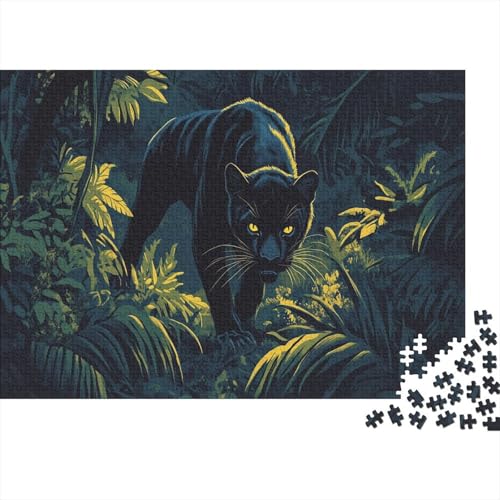 Leopard Puzzleteile 1000-Stücke Bildungsspiele Jungle Black Panther Das Unmögliche Puzzle Geeignet Für Die Ganze Familie Geschicklichkeitsspiel Geschenk 1000pcs (75x50cm) von TQMDEHVUP