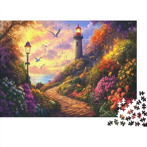 Leuchtturm an der Küste Puzzleteile 1000-Stücke Bildungsspiele Leuchtturm am Meer Für Puzzles Und Kinder Ab 14 Jahren Geschicklichkeitsspiel Geschenk 1000pcs (75x50cm) von TQMDEHVUP