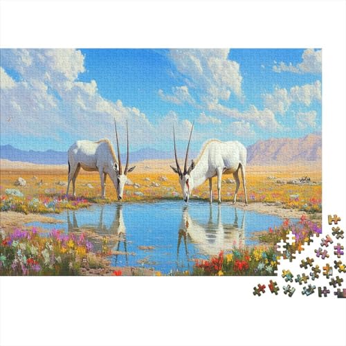 Mongolische Gazelle Puzzleteile 1000-Stücke Bildungsspiele Bergtal Für Puzzles Geeignet Für Die Ganze Familie Puzzle Für Erwachsene WohndekoRatteion 1000pcs (75x50cm) von TQMDEHVUP