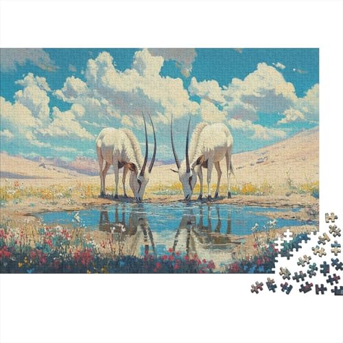 Mongolische Gazelle Puzzleteile 1000-Stücke Bildungsspiele Oase Für Puzzles Geeignet Für Die Ganze Familie Puzzle Für Erwachsene Geschenk 1000pcs (75x50cm) von TQMDEHVUP