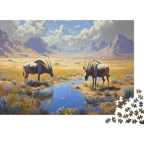 Mongolische Gazelle Puzzleteile 1000-Stücke Challenge Spielzeug Herbstplateau Für Puzzles Und Kinder Ab 14 Jahren Geschicklichkeitsspiel Geschenk 1000pcs (75x50cm) von TQMDEHVUP