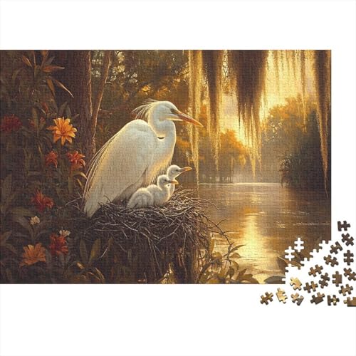 Reiher Puzzleteile 1000-Stücke Challenge Spielzeug Waldseen Für Puzzles Und Kinder Ab 14 Jahren Geschicklichkeitsspiel Geschenk 1000pcs (75x50cm) von TQMDEHVUP