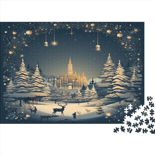 Schneeige Weihnachten Frohes Neues Jahr Puzzlespiel 1000 Teile Für Erwachsene, Einzigartige Kunstwerke Und Vorlage - Geburtstags- Spaßige Puzzles Mit Überraschung Von Puzzle in A Bag Puzzel 1000pcs von TQMDEHVUP