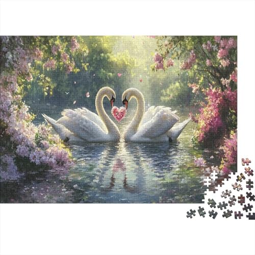 Schwan Puzzleteile 1000-Stücke Spiele Für Erwachsene Seen Wald Für Puzzles Und Kinder Ab 14 Jahren Geschicklichkeitsspiel Geschenk 1000pcs (75x50cm) von TQMDEHVUP