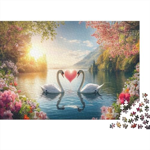 Schwan Puzzleteile 1000-Stücke Spiele Für Erwachsene Waldseen Das Unmögliche Puzzle Und Kinder Ab 14 Jahren Geschicklichkeitsspiel Geschenk 1000pcs (75x50cm) von TQMDEHVUP