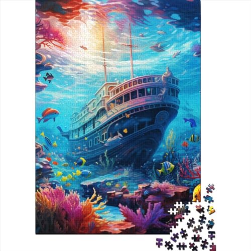 Seabed A School of Fisch Puzzles 1000 Teile Schwer Puzzle Spielzeug Lernspiel Impossible Herausforderung Spielzeug Für Erwachsene Und Kinder Ab 12 Jahren 1000pcs (75x50cm) von TQMDEHVUP