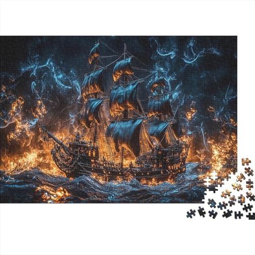 Segeltuchboot Puzzleteile 1000-Stücke Bildungsspiele A PiRattee Boat Das Unmögliche Puzzle Geeignet Für Die Ganze Familie Geschicklichkeitsspiel Geschenk 1000pcs (75x50cm) von TQMDEHVUP