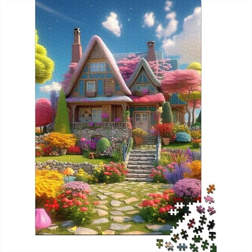 Süße Landschaft Puzzle 1000 Teile Schwer Puzzle Spielzeug Lernspiel Impossible Herausforderung Spielzeug Für Erwachsene Und Kinder in Bewährter 1000pcs (75x50cm) von TQMDEHVUP