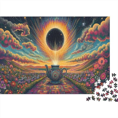 Teekanne Puzzleteile 1000-Stücke Bildungsspiele IllustRatteion Blume Für Puzzles Und Kinder Ab 14 Jahren Geschicklichkeitsspiel Geschenk 1000pcs (75x50cm) von TQMDEHVUP