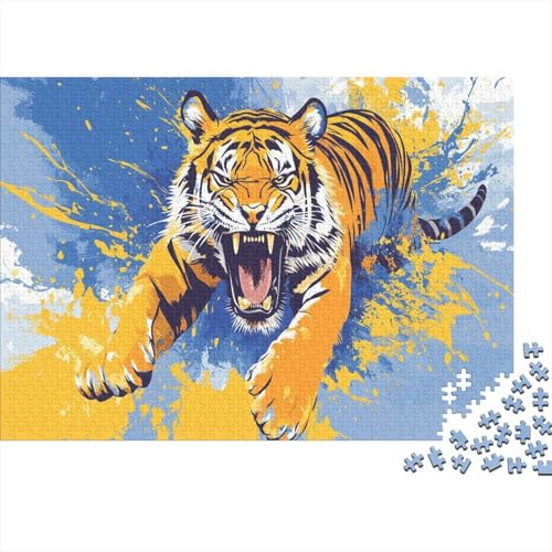 Tiger Puzzleteile 1000-Stücke Spiele Für Erwachsener künstlerischer Stil Das Unmögliche Puzzle Und Kinder Ab 14 Jahren Puzzle Für Erwachsene Geschenk 1000pcs (75x50cm) von TQMDEHVUP