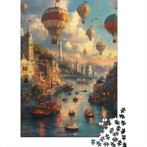 Venedig Wasserstadt Puzzle 1000 Teile Schwer Puzzle Spielzeug Pädagogisches Spiel Impossible Herausforderungsspielzeug Für Erwachsene Und Kinder in Bewährter 1000pcs (75x50cm) von TQMDEHVUP