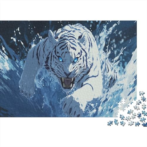 Weißer Tiger Puzzleteile 1000-Stücke Spiele Für Erwachsene Anime Für Puzzles Und Kinder Ab 14 Jahren Geschicklichkeitsspiel Geschenk 1000pcs (75x50cm) von TQMDEHVUP