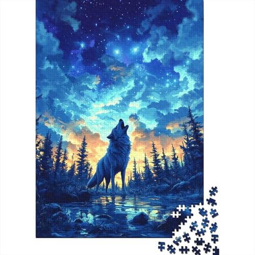 Wolf Puzzle 1000 Teile Schwer Puzzle Spielzeug Pädagogisches Spiel Impossible Herausforderungsspielzeug Für Erwachsene Und Kinder Ab 14 Jahren 1000pcs (75x50cm) von TQMDEHVUP