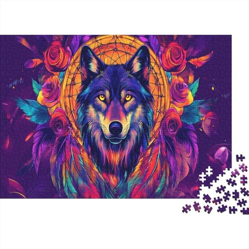 Wolf Puzzleteile 1000-Stücke Challenge Spielzeug Wolf King Für Puzzles Und Kinder Ab 14 Jahren Puzzle Für Erwachsene WohndekoRatteion 1000pcs (75x50cm) von TQMDEHVUP