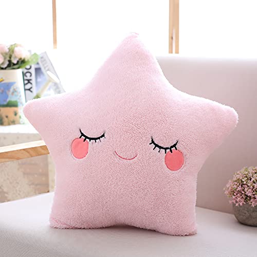 TRAVELKNOT Kuschelkissen Sternkissen Rosa Niedliches Kissen Stern Kinderkissen Süßes Weiche Sternform Plüsch zum Kuscheln & Spielen Geschenk für Kinder Mädchen Jungen Deko 41x41cm von TRAVELKNOT