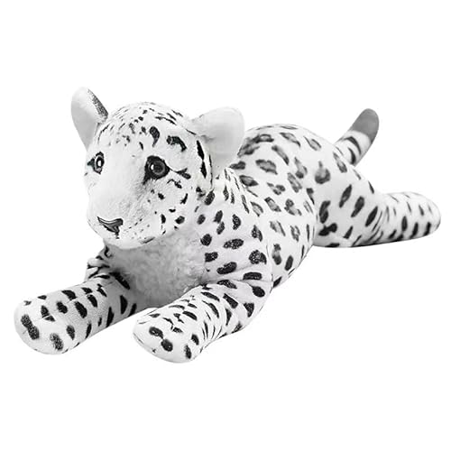 TRAVELKNOT Kuscheltier Leopard Weiß Großer Leopard Plüschtier Niedliches Stofftier Schneeleopard Plüschtier zum Sammeln & Kuscheln & Spielen Geschenk für Kinder Junge Geschenk 40cm von TRAVELKNOT