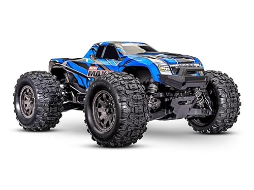 TRAXXAS Mini Maxx 4WD Brushless BL-2S RTR 1:12 Monster Truck blau mit Akku + 2A USB/C-Lader von TRAXXAS