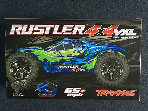 Traxxas 67076-4 Rustler 4x4 BRUSHLESS Stadium Truck VXL 2.4GHz Grün-Blau von TRAXXAS