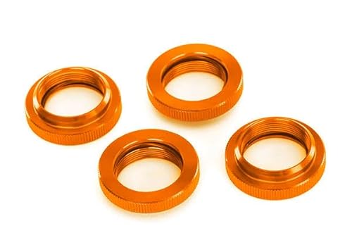 Traxxas 7767 Federhalter/Einsteller aus Aluminium für GTX Shocks, passend für X-Maxx® und XRT®, Orange, 4 Stück von TRAXXAS