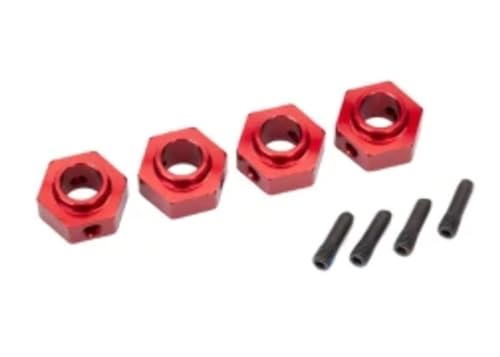 Traxxas Radmitnehmer 12mm Hex, 6061-T6 Alu rot (4) + Schraub-Pin (4) von TRAXXAS