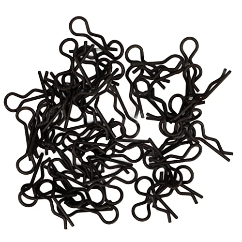 TREETDOBV 60PCS Universal RC Car Body Clips Pins, RC Car Body Clip 12mm Länge 0,6mm Durchmesser Einfache Entfernung Installation Gebogene Federnde R Clips für 1/16 1/18 RC Car Truck Shell(Schwarz A) von TREETDOBV