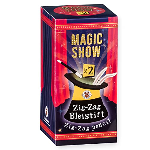 TRENDHAUS 957887 Magic Show Nr. 2 [ Zig-Zag Bleistift ], Verblüffende Zaubertricks für Kinder ab 6 Jahren, Inkl. Online-Videos, Trick Nr.2, Rot von TRENDHAUS