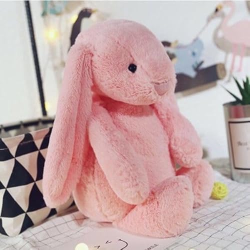 TRENSETGO Kuscheliges Plüschtier Hoppie-Hase, Heimdekoration, Stofftier, süßes Stofftier mit Plastikaugen, weiches Kuscheltier für Kinder, Jungen & Mädchen, Freunde, Liebhaber(in) (Pink-30CM) von TRENSETGO