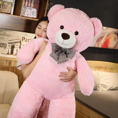 TRENSETGO XXL Teddybär 100cm Plüschtier Kuscheltier Stofftier Schlafkissen Wohndeko Begleiter zum Umarmen und Einschlafen Geschenk für Jungen, Mädchen, Freundin, Kinder, Freund, Liebhaber(in) (Pink) von TRENSETGO