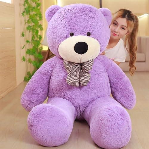 TRENSETGO XXL Teddybär 100cm Plüschtier Kuscheltier Stofftier Schlafkissen Wohndeko Begleiter zum Umarmen und Einschlafen Geschenk für Jungen, Mädchen, Freundin, Kinder, Freund, Liebhaber(in) (Lila) von TRENSETGO