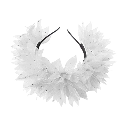 TRHEEE Tulle Flower Stirnbänder Cosplay Handgefertigte Haarzubehör Für Frauen Maskerade Kopfstück Mardi Gras Art Decors von TRHEEE