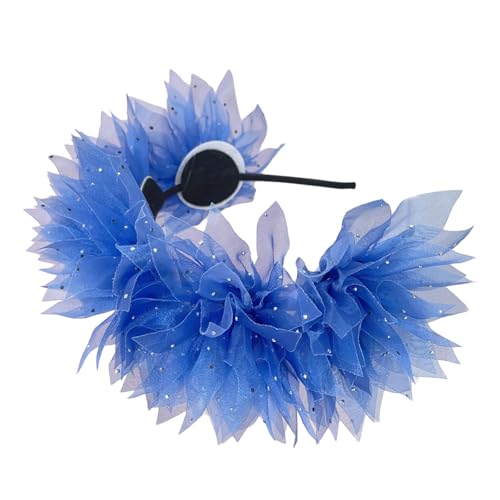 TRHEEE Tulle Flower Stirnbänder Cosplay Handgefertigte Haarzubehör Für Frauen Maskerade Kopfstück Mardi Gras Art Decors von TRHEEE