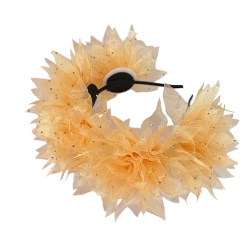 TRHEEE Tulle Flower Stirnbänder Cosplay Handgefertigte Haarzubehör Für Frauen Maskerade Kopfstück Mardi Gras Art Decors von TRHEEE