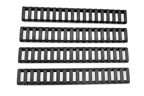 TRIROCK 4-Pack Black Heat Resistant Rifle Handguard Protector Rubber Ladder Rail Cover Fits Weaver Picatinny Rail von TRIROCK