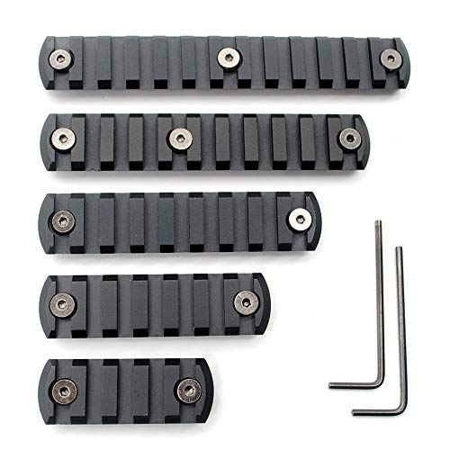 Trirock 5-Pack Black Keymod Picatinny Rail Sections kit fits Key mod handguard Rail Mount System - 5,7,9,11,13 Slots von TRIROCK