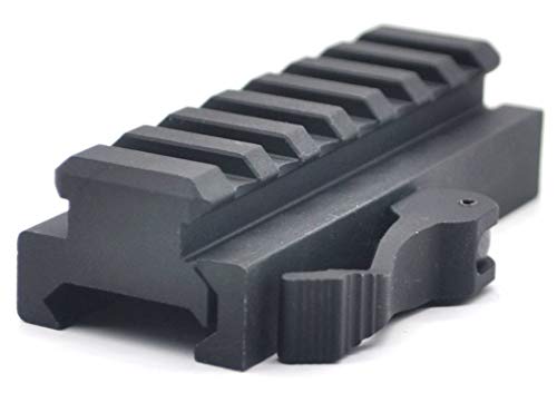 TRIROCK Quick Detach Tactical 7 Slots Picatinny Riser Scope Lever Mount Base Adapter fits 20mm Rails - Black von TRIROCK