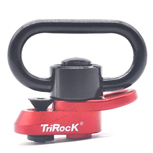 Trirock 1.25 inch Swivel Loop Push Button QD Combo Red Sling Mount Base fits Keymod Rail with clever Hole for Snap Clip Hook Spring von TRIROCK