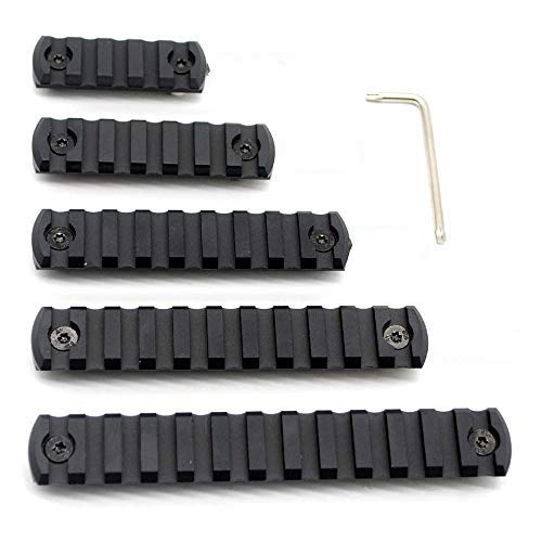 Trirock 5-Pack Black M-LOK Picatinny Rail Sections kit fits M-lok handguard Rail Mount System - 5,7,9,11,13 Slots von TRIROCK