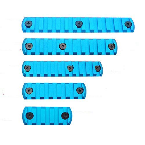 Trirock 5-Pack Blue Keymod Picatinny Rail Sections kit fits Key mod handguard Rail Mount System - 5,7,9,11,13 Slots von TRIROCK