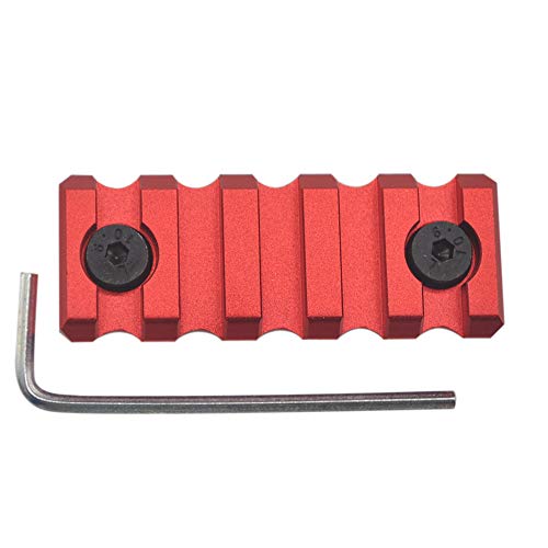 Trirock Picatinny Rail Section 2.2 Inch 5 Slot Red Color with Dual Interface for Both Keymod & M-lk Rail Mount System von TRIROCK