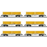 TRIX 15075 N Containertragwagen-Set Sgmmns 190 Abraumzug, AAE, Ep. VI von TRIX