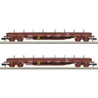 TRIX 18290 N Güterwagen-Set Flachwagen Uas "Bauzug", SNCF, Ep. VI von TRIX