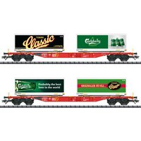 TRIX 24509 H0 Containertragwagen-Set Carlsberg und Tuborg Bauart Sgns, DB, Ep. VI von TRIX