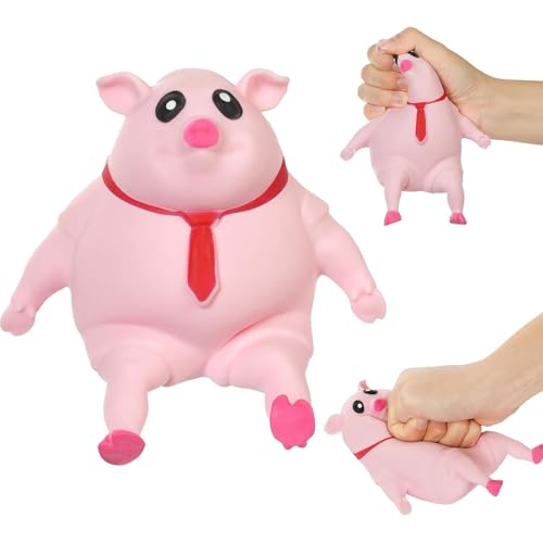 TRNOLPX Piggy Stressabbau Spielzeug, Stressabbau Bälle, niedlich rosa Schweinchen, Piggy Squeeze Spielzeug, weiche Squeeze Stressabbau Spielzeug, sensorische kleine Spielzeug für Jungen und Mädchen von TRNOLPX