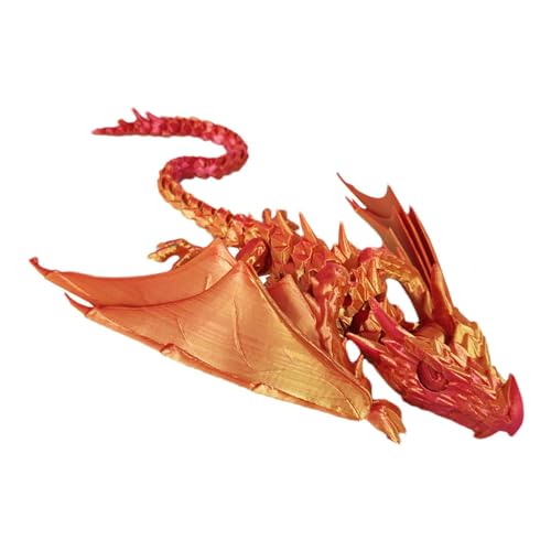 3D-gedruckter beweglicher Drache,3D-gedruckter geflügelter Drache,Mystery Dragon Fidget Spielzeug - Artikulierter geflügelter Drache, Kristalldrache-Zappelspielzeug, Chefschreibtischdekorationen, myth von TROONZ