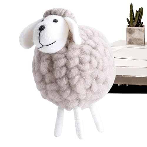 TROONZ Filz-Schaf-Figuren, Wollfilz-Schaf-Ornament - Dekorative Schafe aus gefilzter Wolle, niedliche Stofftiere,Wollfilz-Lamm-Charm-Baumdekoration, Schaf-Plüsch-Dekorationsfiguren von TROONZ
